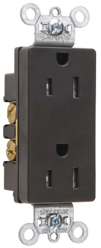 Pass & Seymour / Legrand - P&S TR26252BK CML TR DECO REC 15A12
