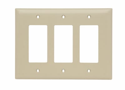 Pass & Seymour / Legrand - Pass & Seymour TPJ263-I 3Gang Wall Plate, Decorator, Nylon, Jumbo - Ivory