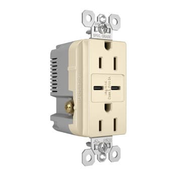 Pass & Seymour / Legrand - P&S TR15USBCC6LA 15A 125V TR REC +
