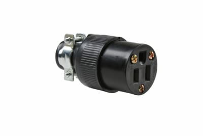 Pass & Seymour / Legrand - Pass & Seymour 114-GMC 125V 15A 2-Pole 3-Wire Straight Blade Connector - Black