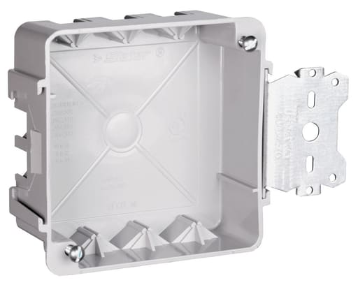 Pass & Seymour / Legrand - Pass & Seymour S44-21-SAC 4" Square Plastic Box w/ Mounting Bracket, 4-1/4" Deep, 21 cu.in