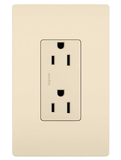 Pass & Seymour / Legrand - Pass & Seymour 885-TRLA radiant® Decorator Tamper-Resistant Receptacle, 15A 125V (5-15R), Light Almond