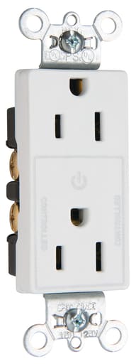 Pass & Seymour / Legrand - Pass & Seymour 26252-CHW 15A 125V Decorator Half Controlled Plug Load Duplex Outlet White