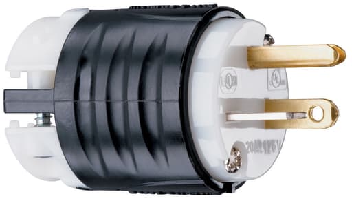 Pass & Seymour / Legrand - Pass & Seymour PS5366-X 20Amp 125V, Straight Blade Plug, 2Pole 3Wire, Black & White