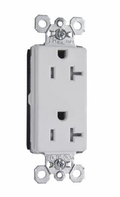 Pass & Seymour / Legrand - Pass & Seymour PTTR26362-W PlugTail™ Tamper-Resistant Decorator Spec Grade Duplex Receptacle, 20A 125V - White