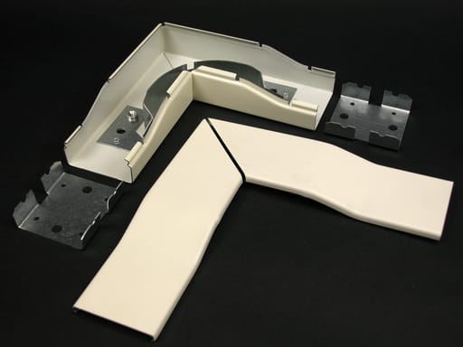 The Wiremold Co - Wiremold 2411FO-FW 2400-Series Radiused Flat Elbow Fitting, Fog White