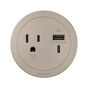 The Wiremold Co - WM RFPCRUAUC-NI ROUND FPC, 1 OUTLET