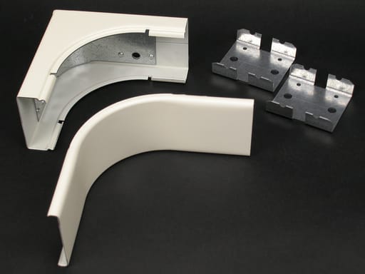 The Wiremold Co - Wiremold V2417FO 2" Cable Bend Radius Ivory Steel 2-Channel Raceway Radiused Internal Elbow