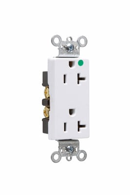 Pass & Seymour / Legrand - Pass & Seymour 26362-HGW Heavy-Duty Decorator Hospital Grade Duplex Receptacle Back & Side Wire 20Amp 125Volt White