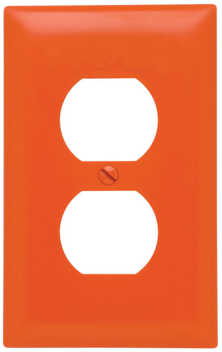 Pass & Seymour / Legrand - Pass & Seymour TP8-OR 1Gang Wall Plate, Duplex Receptacle, Nylon, Standard - Orange