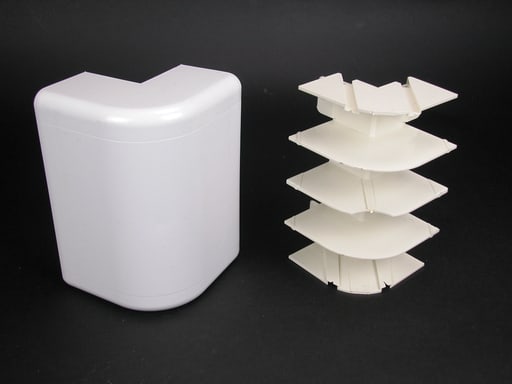 The Wiremold Co - Wiremold 5418 5-9/32" Ivory Non-Metallic Multiple Channel Raceway External Elbow