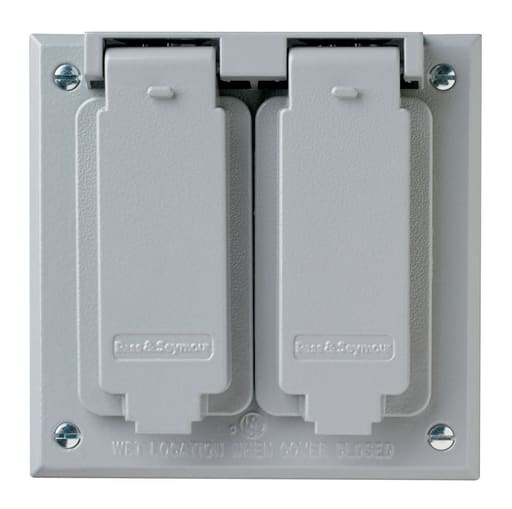Pass & Seymour / Legrand - Pass & Seymour CA262-G 2-Gang Gray Die-Cast Zinc Decorator Self Closing Weatherproof Box Cover