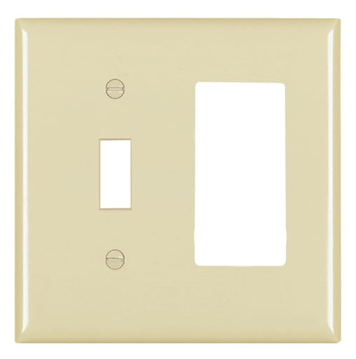 Pass & Seymour / Legrand - Pass & Seymour TP126-GRY 2Gang Wall Plate, Toggle / Decorator, Nylon, Standard - Gray