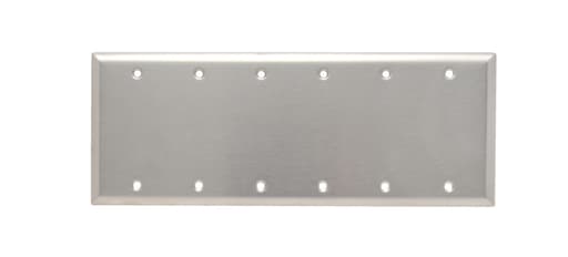 Pass & Seymour / Legrand - Pass & Seymour SS63 6Gang Wall Plate, Blank, Box Mount, Standard - 302/304 Stainless Steel