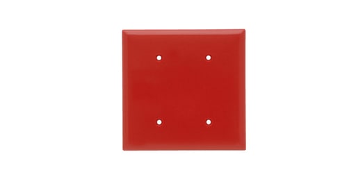 Pass & Seymour / Legrand - Pass & Seymour SP24RED 2-Gang Blank Red Smooth Thermoset Plastic Standard Wallplate