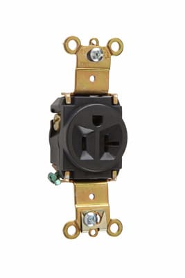 Pass & Seymour / Legrand - Pass & Seymour 5361-BK Single Receptacle, HD Spec Grade, 20A 125V, Back & Side Wired - Black