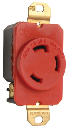 Pass & Seymour / Legrand - Pass & Seymour L630-RR Turnlok Single Receptacle, 3wire, 30amp 250v - Red