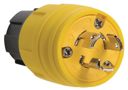 Pass & Seymour / Legrand - Pass & Seymour 24W47 TURNLOK® Watertight Plug, 15A 125V, L5-15P, NEMA 4X/6P, IP65/66/67 - Yellow