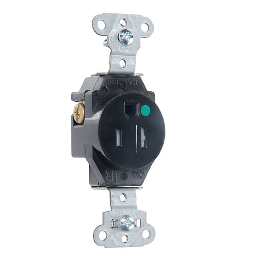 Pass & Seymour / Legrand - P&S TR8201BK HG RECP SGL TR B&S WRE