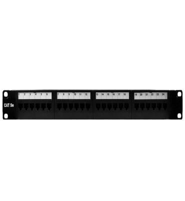 Pass & Seymour / Legrand - On-Q 24845-C5E 24-Port RJ45 Category 5E Black Plastic/Steel Rack Mounting Patch Panel