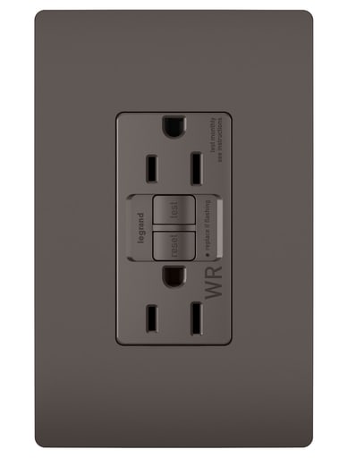 Pass & Seymour / Legrand - Pass & Seymour 1597-TRWR 15A 125V Self-Test Tamper-Resistant Weather-Resistant GFCI Brown