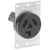Leviton Mfg Co - Leviton 5207 125/250 Volt 30 Amp 3-Pole 3-Wire NEMA 10-30R 2 Hp Black Nylon Non-Grounding Flush Mount Straight Blade Receptacle