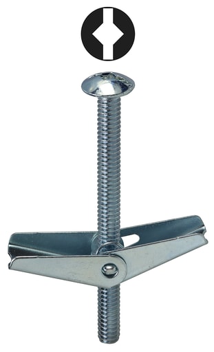 LH Dottie Co - LH Dottie TB44DS 1/4 x 4 Inch Zinc Plated Steel Square Mushroom Head Toggle Bolt