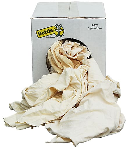 LH Dottie Co - LH Dottie RGZ5 5 lb Box New White Knit Wiping Rag