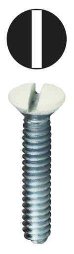 LH Dottie Co - LH Dottie 416IV #6-32 x 1 Inch Ivory Painted Steel Slotted Oval Head Wallplate Screw
