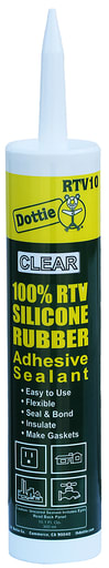 LH Dottie Co - Dottie RTV10 Clear Silicone Sealant, 10.1oz Cartridge