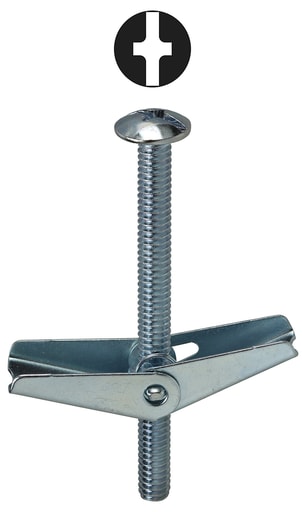 LH Dottie Co - LH Dottie TBC42 1/4 x 2 Inch Zinc Plated Steel Phillips/Slotted Mushroom Head Toggle Bolt