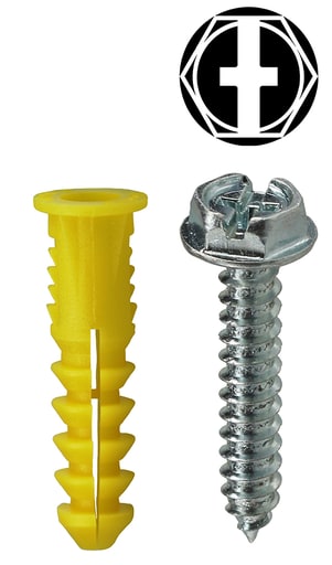 LH Dottie Co - LH Dottie 2AKHX #10 Hex/Phillips/Slotted Anchor Kit with #122 Yellow Wing