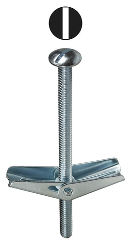 LH Dottie Co - LH Dottie TB383 3/8 x 3 Inch Zinc Plated Steel Slotted Mushroom Head Toggle Bolt
