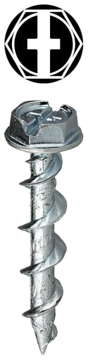 LH Dottie Co - Dottie HXDOG Chrome WALL DOG Anchor Kit - Hex Drive (100/Box)