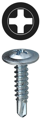LH Dottie Co - LH Dottie TEKWT812 #8 x 1/2 Inch Zinc Plated Steel Phillips Wafer Head Self Drilling Screw
