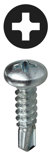 LH Dottie Co - LH Dottie TEKPH1012 #10 x 1/2 Inch Zinc Plated Steel Self Drilling Phillips Pan Head Screw