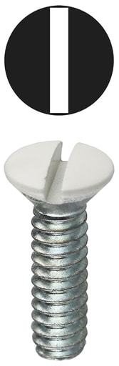 LH Dottie Co - LH Dottie 414WHT #6-32 x 1/2 Inch White Painted Steel Slotted Oval Head Wallplate Screw