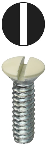 LH Dottie Co - LH Dottie 414IV #6-32 x 1/2 Inch Ivory Painted Steel Slotted Oval Head Wallplate Screw