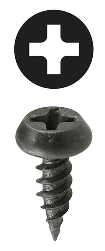 LH Dottie Co - LH Dottie F6716 #6 x 7/16 Inch Black Oxide Steel Pan Head Phillips Framer Screw