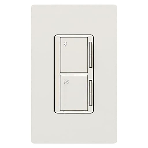 Lutron - Lutron Electronics MA-ALFQ35-WH 300 W 120 Volt White 7-Speed Incandescent/Halogen Fan and Light Speed Control Dimmer