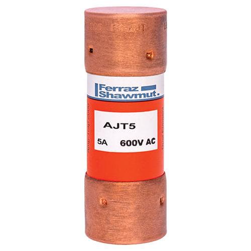Ferraz Shawmut - Mersen AJT5 Class J - Time Delay Amp-Trap 2000 SmartSpot AJT Fuse - 5amp. Rated 600 volts AC, 500 volts DC