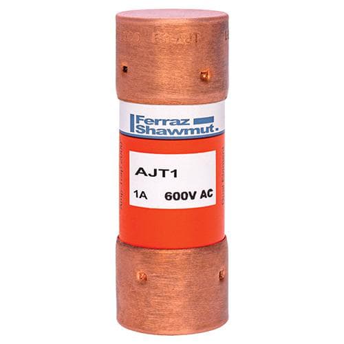Ferraz Shawmut - Mersen AJT1 Class J - Time Delay Amp-Trap 2000 SmartSpot AJT Fuse - 1amp. Rated 600 volts AC, 500 volts DC