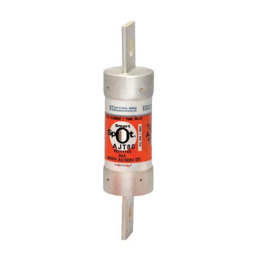 Ferraz Shawmut - Mersen AJT80 Class J - Time Delay Amp-Trap 2000 SmartSpot AJT Fuse - 80amp. Rated 600 volts AC, 500 volts DC