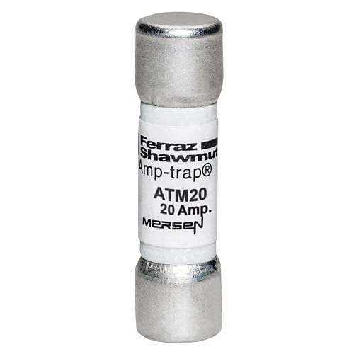 Ferraz Shawmut - Mersen ATM20 Fast-Acting Amp-Trap Midget ATM Fuse - 20amp. Rated 600 volts AC & DC, with a 100kA interrupting rating