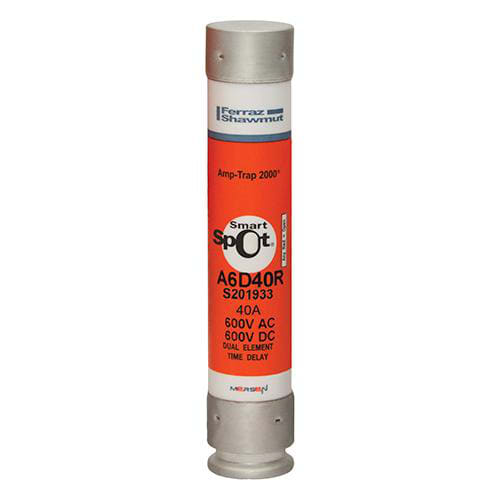 Ferraz Shawmut - Mersen A6D40-R Class RK1 / Time-Delay Amp-Trap 2000 SmartSpot A6D-R Fuse - 40amp. Rated 600 volts AC / DC