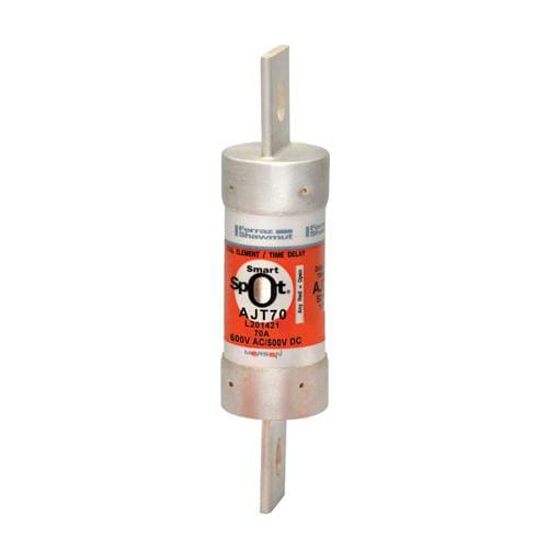 Ferraz Shawmut - Mersen AJT70 Class J - Time Delay Amp-Trap 2000 SmartSpot AJT Fuse - 70amp. Rated 600 volts AC, 500 volts DC