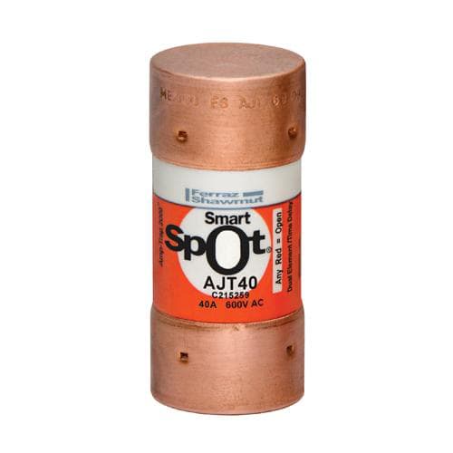 Ferraz Shawmut - Mersen AJT40 Class J - Time Delay Amp-Trap 2000 SmartSpot AJT Fuse - 40amp. Rated 600 volts AC, 500 volts DC