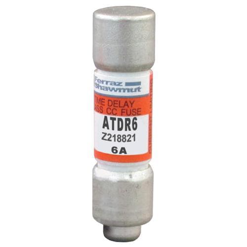 Ferraz Shawmut - Mersen ATDR6 Class CC / Time Delay Amp-Trap 2000 ATDR Fuse - 6amp. (AC: 600VAC, 200kA I.R. DC: 300VDC, 100kA I.R.)