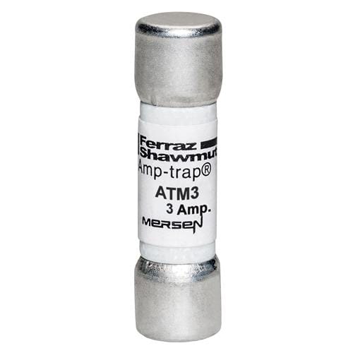 Ferraz Shawmut - Mersen ATM3 Fast-Acting Amp-Trap Midget ATM Fuse - 3amp. Rated 600 volts AC & DC, with a 100kA interrupting rating
