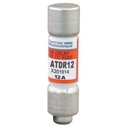 Ferraz Shawmut - Mersen ATDR12 Class CC / Time Delay Amp-Trap 2000 ATDR Fuse - 12amp. (AC: 600VAC, 200kA I.R. DC: 300VDC, 100kA I.R.)